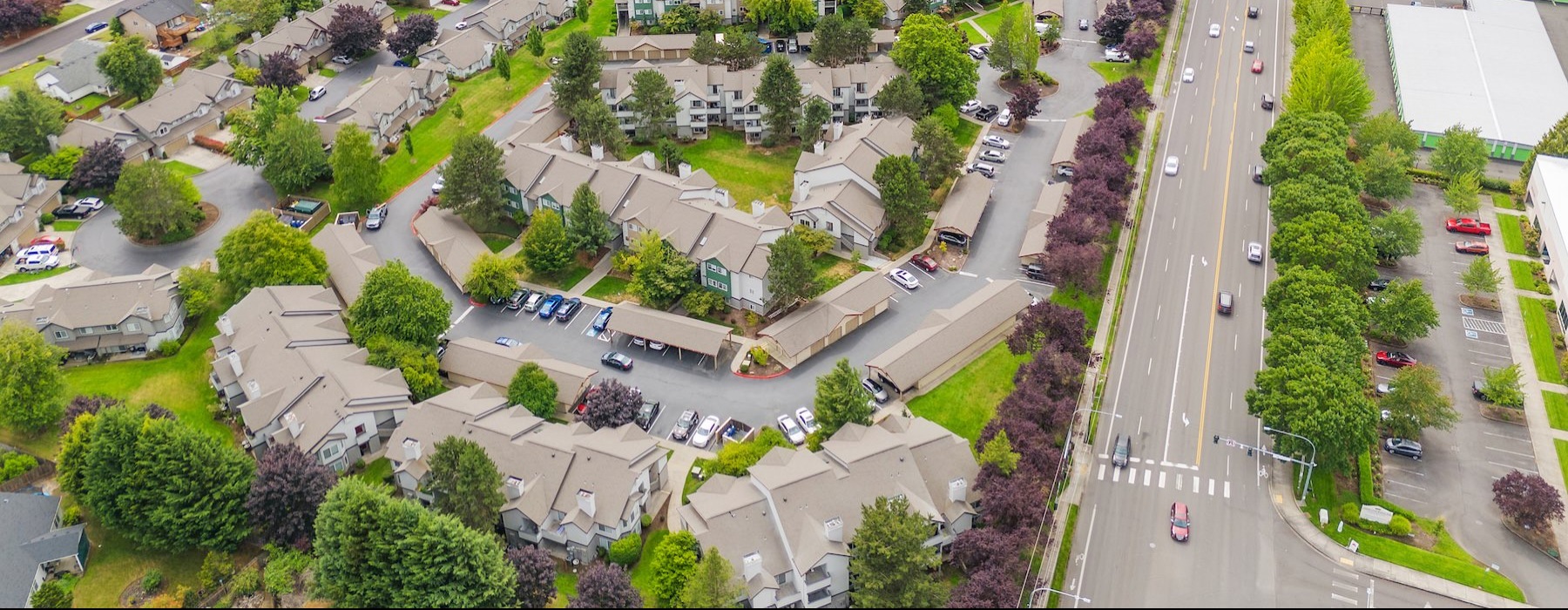 aerial view of a neighborhood